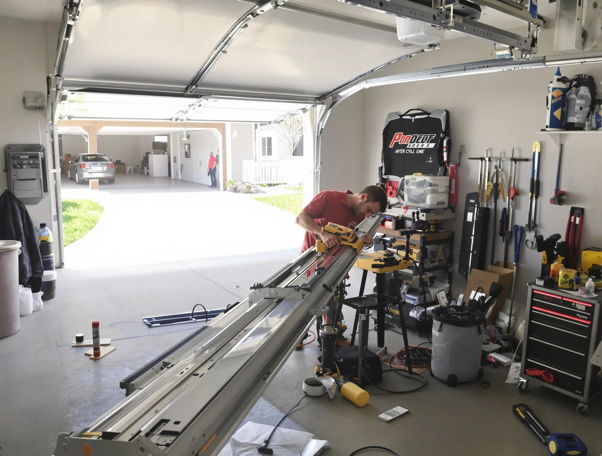 Attleboro Garage Door Repair expert performing track repair in Attleboro